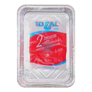 Ideal aluminum container 6 portion without lid 2 pcs
