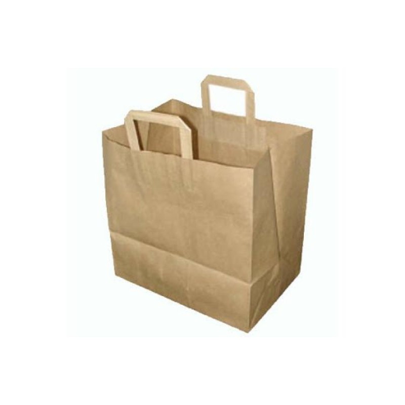 Busta take away formato 32+22 x25 colore Avana maniglia piatta