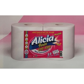 Paper roll Alicia 1200 pure cellulose pack 2 rolls